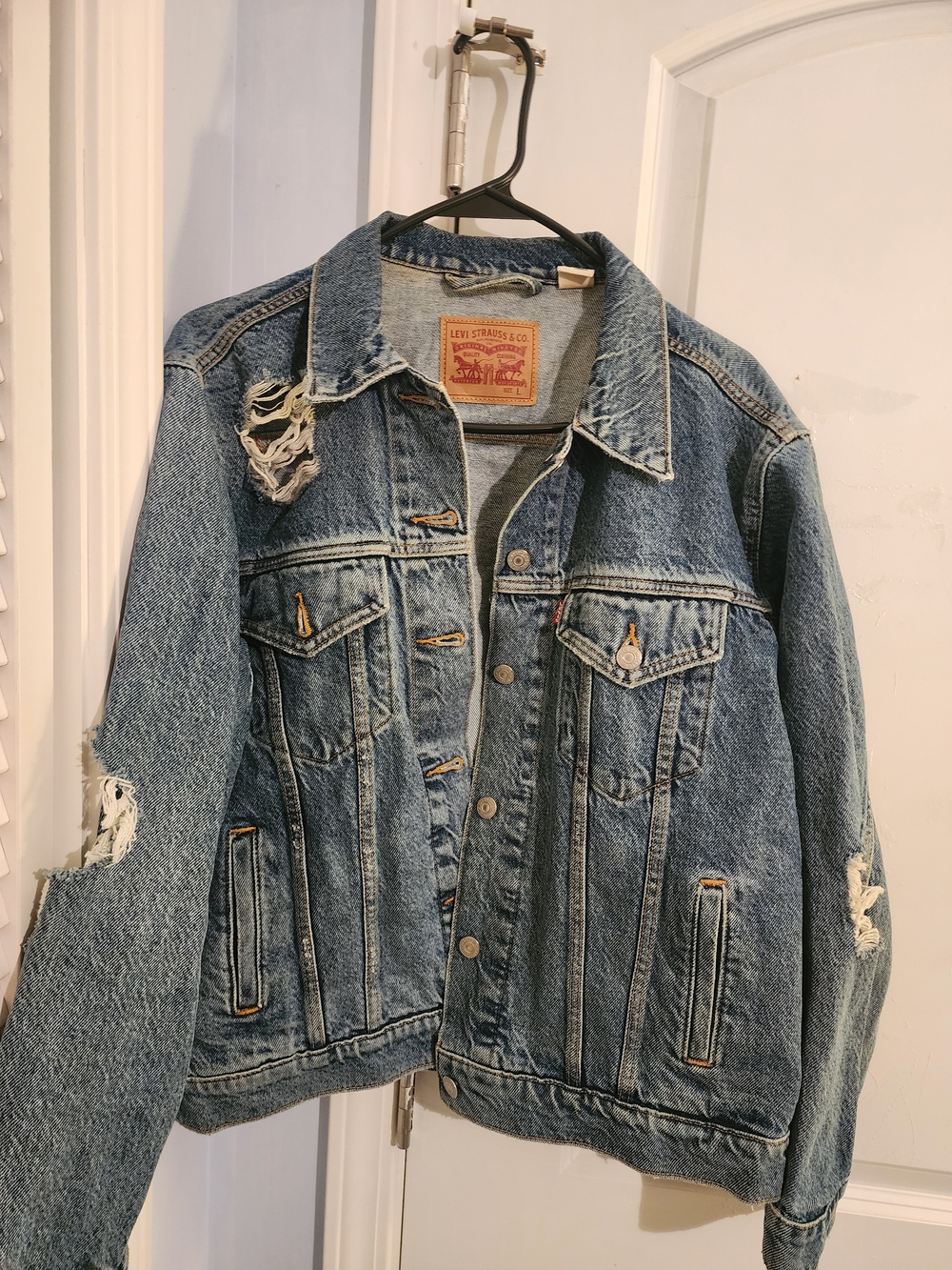 Levi's Light Blue Distressed Denim Jacket
